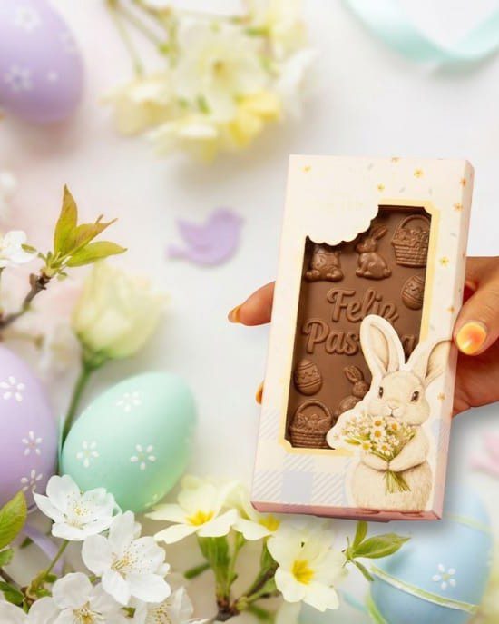 Caja para tableta tematica Pascuas Caja con visor para tableta de chocolate x 10 unidades - Imagen 1