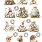 Lámina chocotransfers Huevo de Pascuas conejitos 10