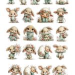 Lámina chocotransfers Huevo de Pascuas conejitos 6