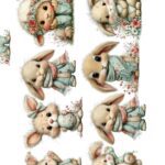 Lámina chocotransfers Huevo de Pascuas conejitos 8