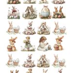 Lámina chocotransfers Huevo de Pascuas conejitos 9