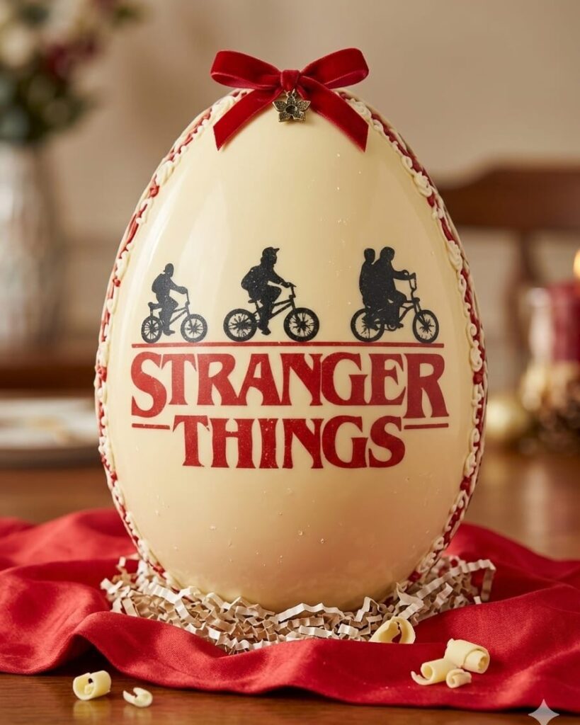 Huevo de pascuas con chocotransfer Stranger Thinks