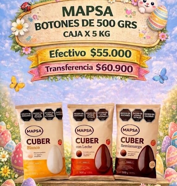 Baño de repostería Mapsa Cuber monedas x 500 grs caja x 5 kilos