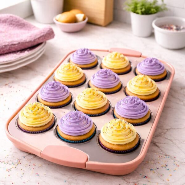 Molde de metal  para cupcakes x 12 cavidades