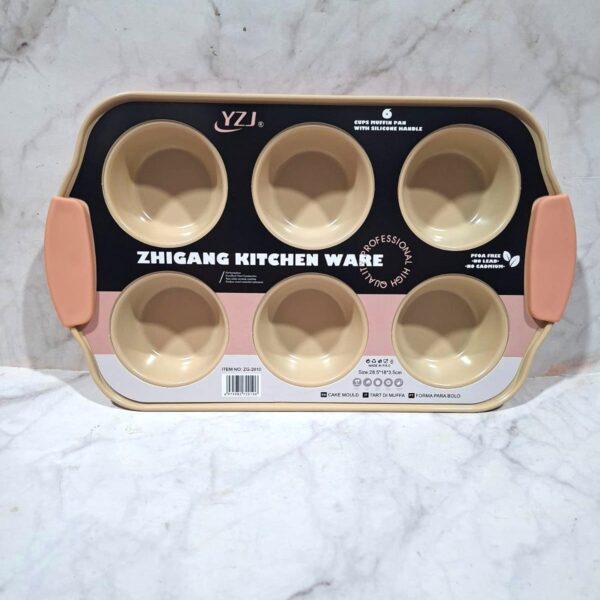 Molde de metal para cupcakes x 6 cavidades - Imagen 2