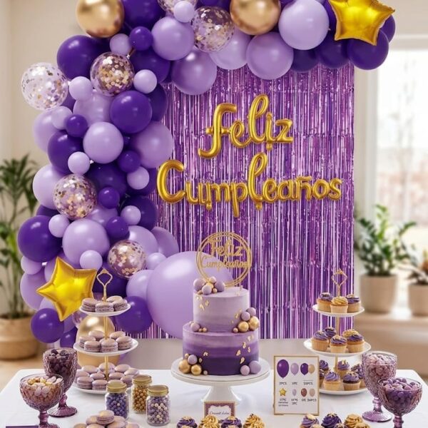 Set de decoración x 72 piezas violeta y lila