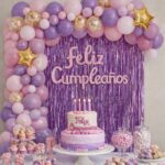 Set de decoración x 72 piezas rosa y lila