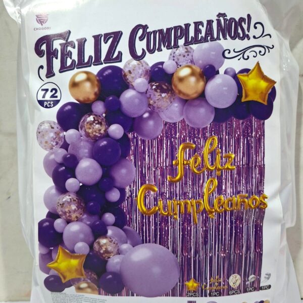 Set de decoración x 72 piezas violeta y lila - Imagen 2