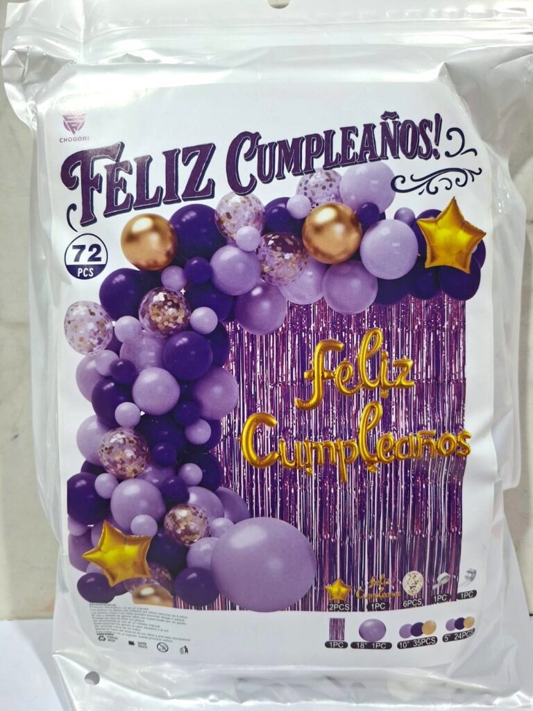 Set de decoracion globos violeta