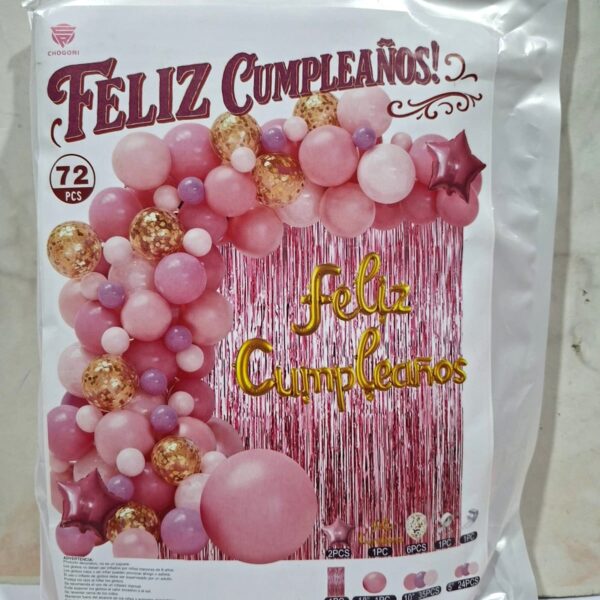 Set de decoración x 72 piezas rosa diferentes tonos - Imagen 2