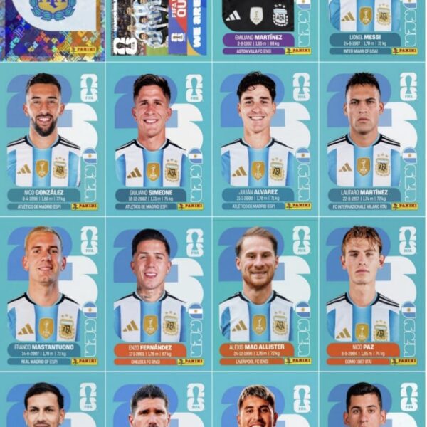 Lámina chocotransfer figuritas del mundial Selección Argentino