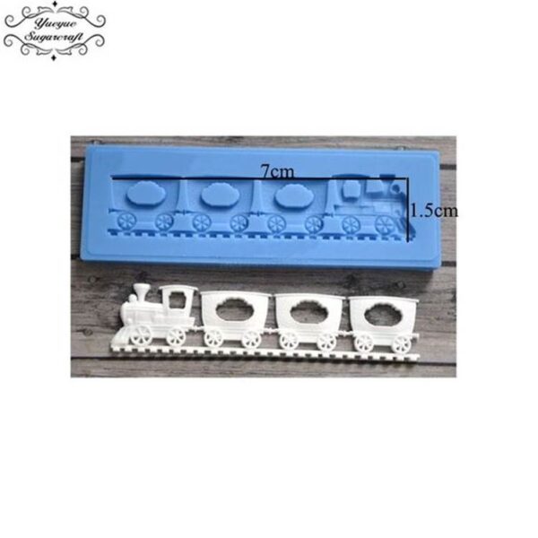 Molde de silicona para modelar locomotora con vagones - Imagen 2
