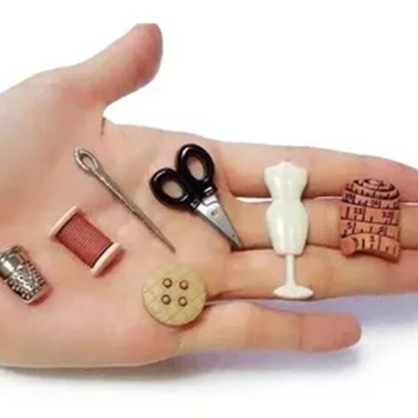 Molde de silicona para modelar miniaturas temática costura modista - Imagen 2