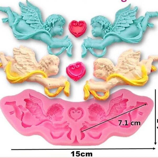 Molde de silicona para modelar angelitos enfrentados - Imagen 4
