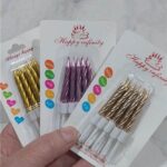 Set de 10 velas mini perladas de 7 cm