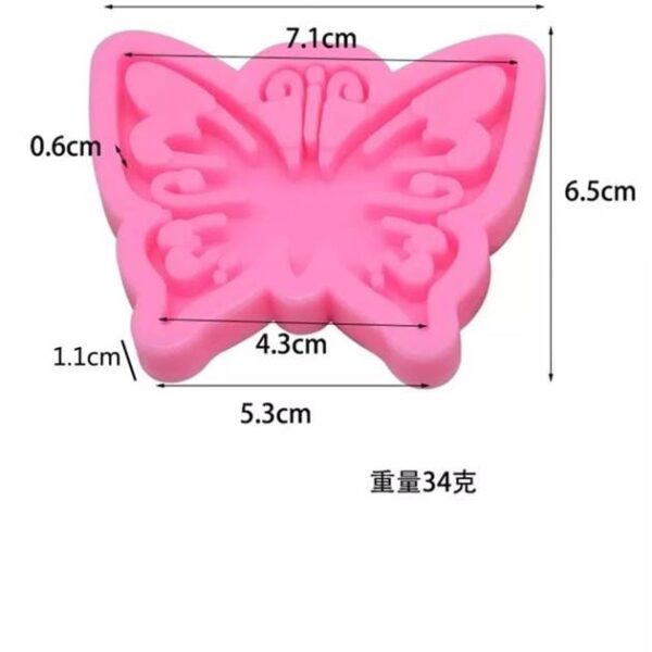 Molde de silicona redondo para modelar mariposa - Imagen 2