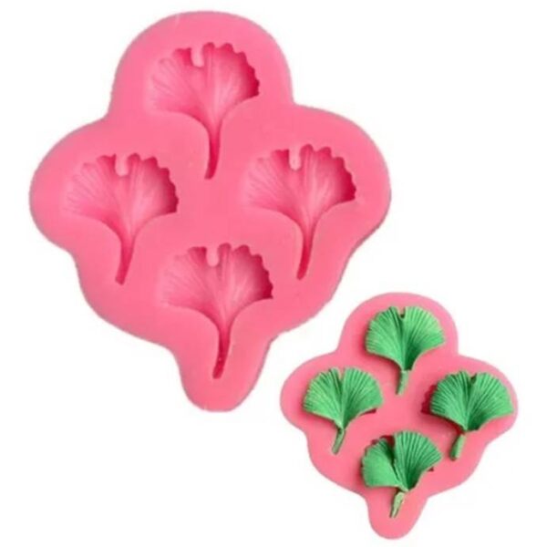 Molde de silicona para modelar hojas abanico x 4 iguales - Imagen 3