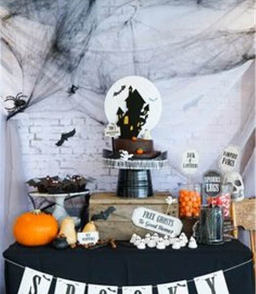 Tela de araña negra para decoración de Halloween