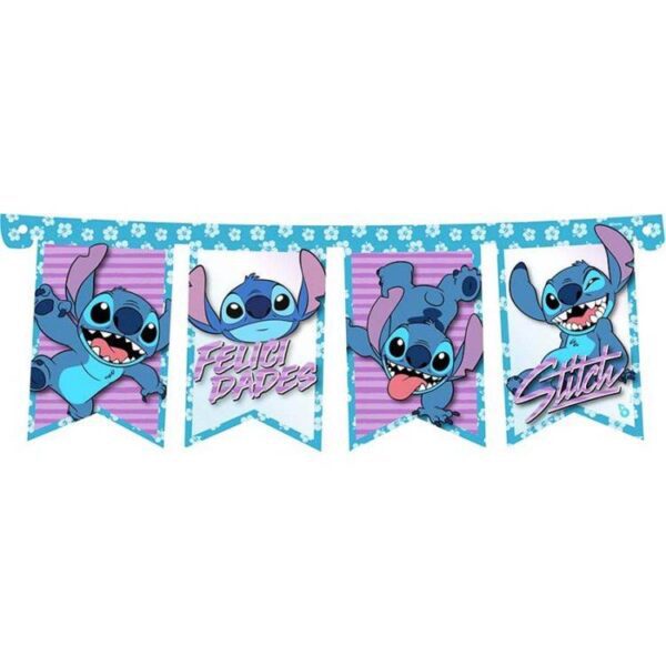 Banderín guirnalda estampada Stitch