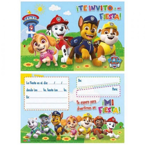 Patrulla canina servilletero estampado con 15 servilletas lisas blancas. - Imagen 4