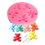 Molde de silicona para modelar ositos diamante x 5 u