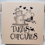 Caja para tartas tapa estampada 24x24x7 cm