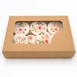 Caja de cartón craft con visor para alfajores x 1
