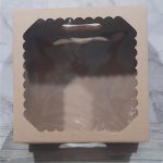 Caja para desayuno craft con visor 25x25x12 cm