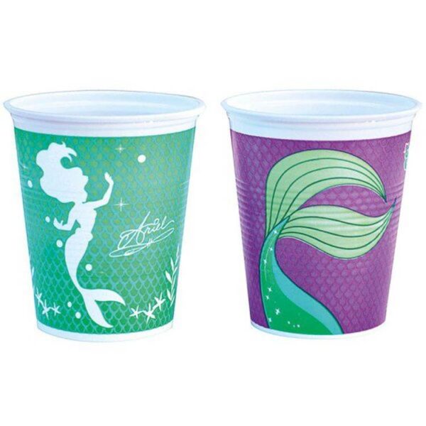 La Sirenita Ariel vasos de polipapel x 10 unidades