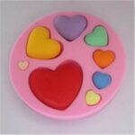 Molde de silicona redondo para modelar corazones múltiples tamaños