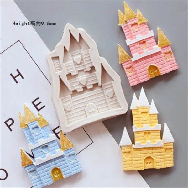 Molde de silicona para modelar castillo corazón - Imagen 3