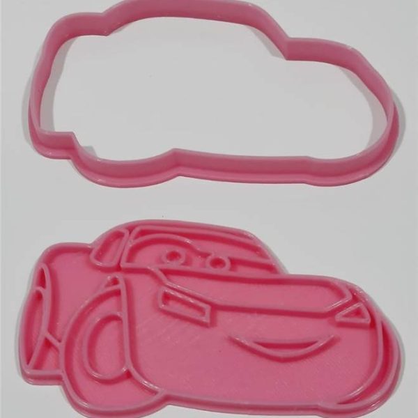 Cortante plástico con sello para cookie o galletita Rayo Mac Queen Cars - Imagen 2
