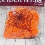 Tela de araña naranja para decoración Halloween