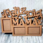 Portarretrato de fibrofacil para 3 fotos Día de la madre