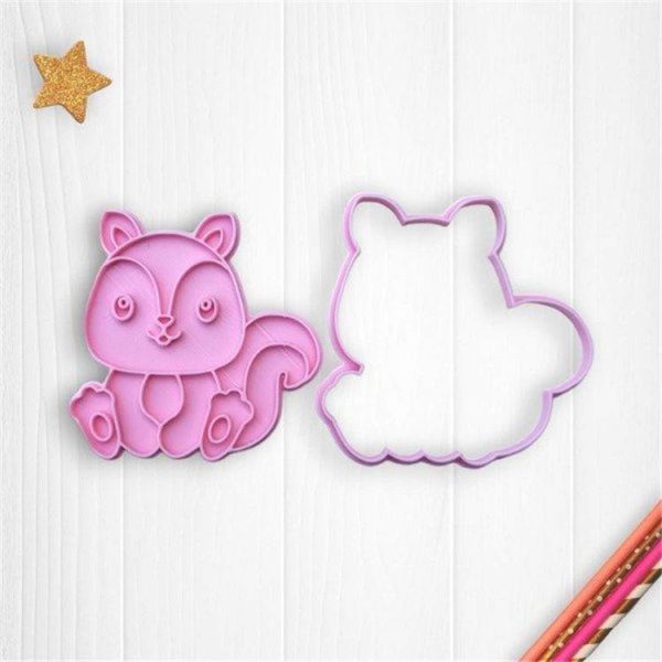 Cortante plástico de cookie con sello Ardilla del bosque - Imagen 2