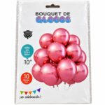 GLobo de látex Chrome 10 pulgadas rosa x 10 u