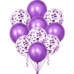 Set de 10 globos perlados y confetti violeta