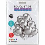 GLobo de látex Chrome 10 pulgadas plateados x 10 u