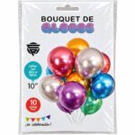 GLobo de látex Chrome 10 pulgadas multicolor x 10 u