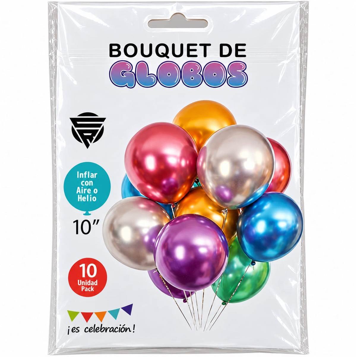 9540dd05-98e2-4554-b1cb-954b02b7474e GLobo de látex Chrome 10 pulgadas multicolor x 10 u - Imagen 1
