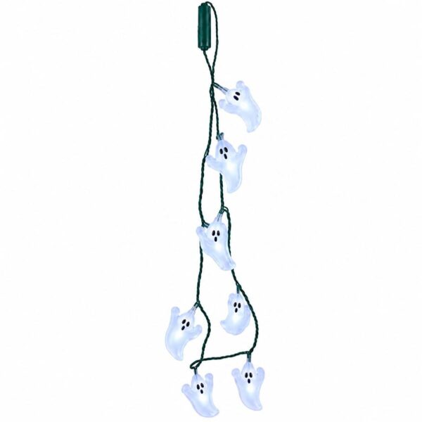 Guirnalda de luces frias blanca tipo collar fantasmita de 8 luces