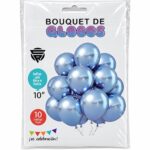 GLobo de látex Chrome  10 pulgadas celeste x 10 u