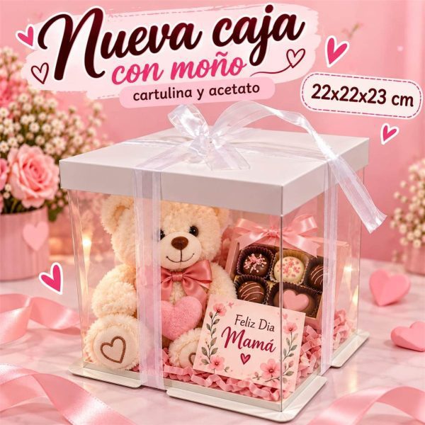 Caja cubro laterales de acetato y tapas de cartulina blanca x 5 u - Imagen 3