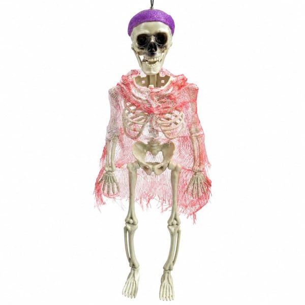 Adorno colgante plástico esqueleto 40 cm